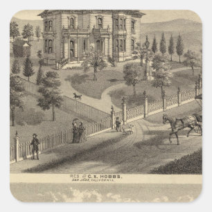 Pegatina Cuadrada Hobbs, residencias Bradley