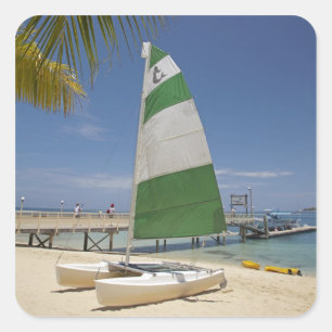 Pegatina Cuadrada Hobie Cat, Plantation Island Resort
