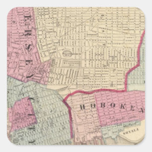 Pegatina Cuadrada Hoboken, Jersey City