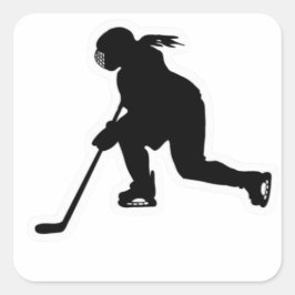 Pegatina Cuadrada Hockey sobre chicas