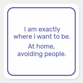 Pegatina Cuadrada Hogar (azul)