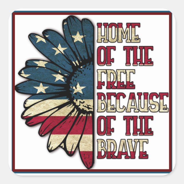 Pegatina Cuadrada Hogar de girasol de la cotización gratuita (Anverso)