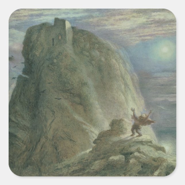 Pegatina Cuadrada Hogar de las brujas Nº 2 (Anverso)