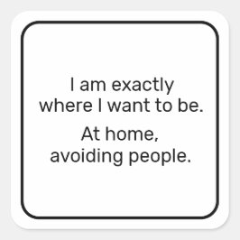 Pegatina Cuadrada Hogar (negro)