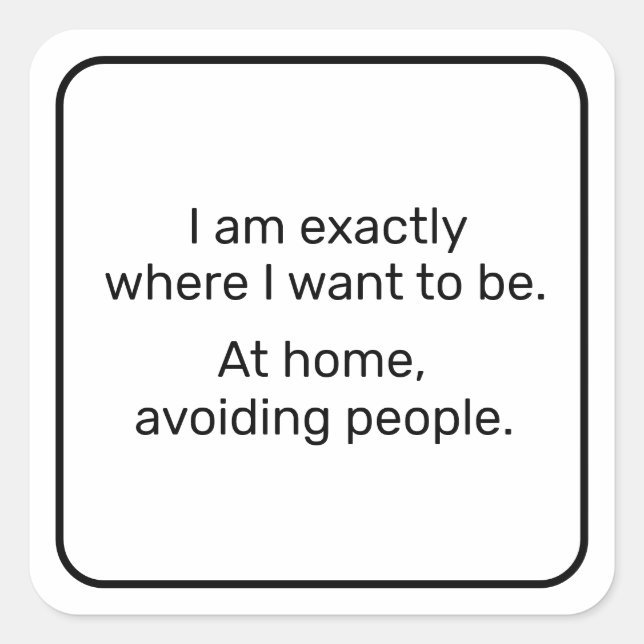 Pegatina Cuadrada Hogar (negro) (Anverso)