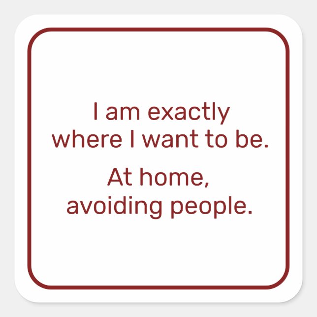 Pegatina Cuadrada Hogar (rojo) (Anverso)