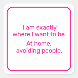 Pegatina Cuadrada Hogar (rosa)