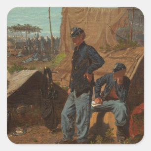 Pegatina Cuadrada Hogar, Sweet Home, c.1863 (aceite sobre lienzo)