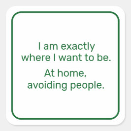 Pegatina Cuadrada Hogar (verde)