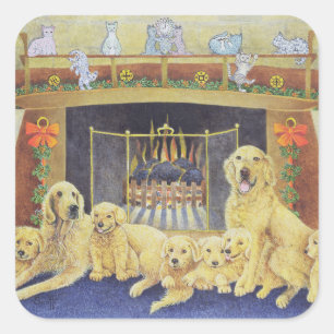 Pegatina Cuadrada Hogar y hogar