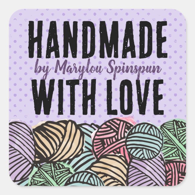 Pegatina Cuadrada Hogares de crochet de punto de hilo acuático de Do (Anverso)