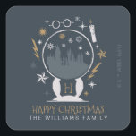 Pegatina Cuadrada HOGWARTS™ Snow Globe | Happy Christmas<br><div class="desc">Celebrate the Holidays with HARRY POTTER™. This Holiday sticker features HOGWARTS™ in a snow globe. Personalize by adding custom text!</div>