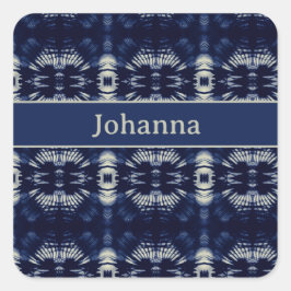Pegatina Cuadrada Hoja de Palma en Azul Delft | Simétrico Personaliz