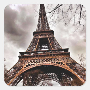 Pegatina Cuadrada Hoja de Pegatinas de la Torre Eiffel