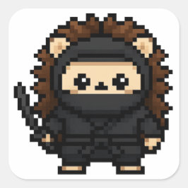 Pegatina Cuadrada hoja de pegatinas ninja hedgehog