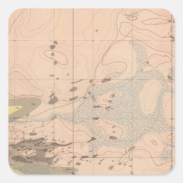 Pegatina Cuadrada Hoja detallada de geología XVIII (Anverso)