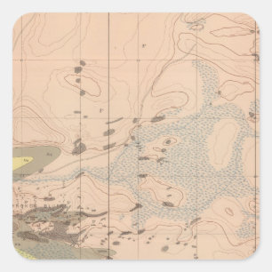 Pegatina Cuadrada Hoja detallada de geología XVIII