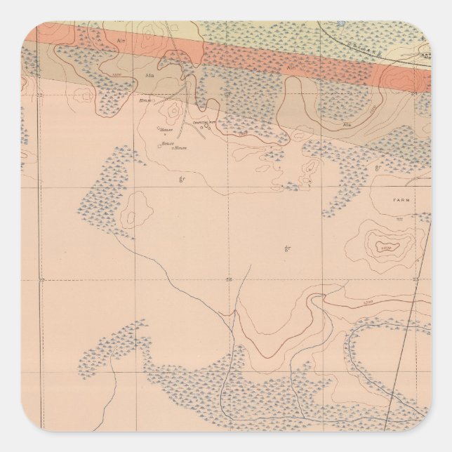Pegatina Cuadrada Hoja detallada de geología XXIII (Anverso)