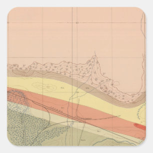 Pegatina Cuadrada Hoja detallada XVI de la geología