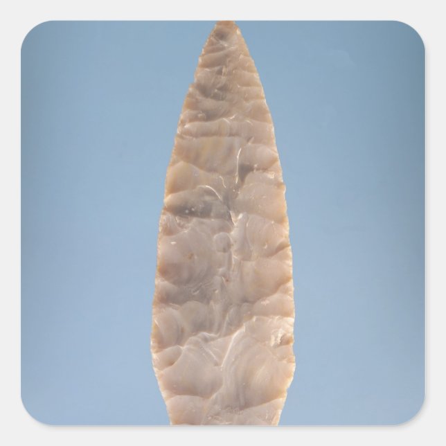 Pegatina Cuadrada Hoja solutreana de "laurel" encontrada en Volgu, (Anverso)