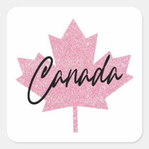 Pegatina Cuadrada Hojas de arce de Canadá
