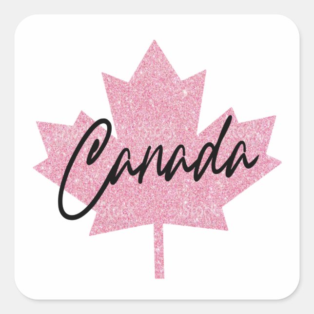 Pegatina Cuadrada Hojas de arce de Canadá (Anverso)