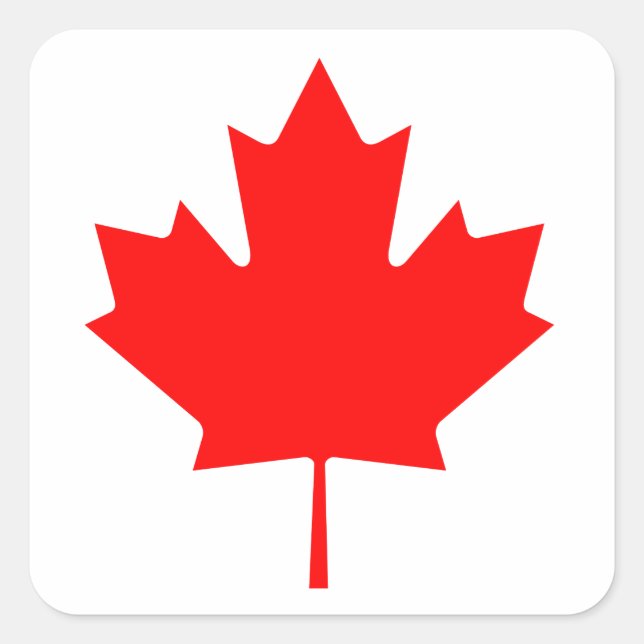Pegatina Cuadrada Hojas de arce de Canadá (Anverso)