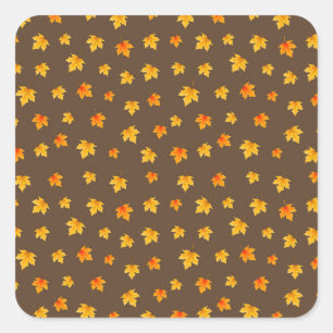 Pegatina Cuadrada Hojas de arce de otoño