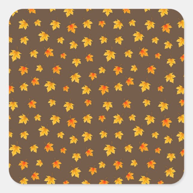 Pegatina Cuadrada Hojas de arce de otoño (Anverso)