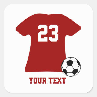 Pegatina Cuadrada Hojas de camisas de fútbol personalizadas de Pegat