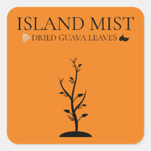 PEGATINA CUADRADA HOJAS DE GUAVA SECADAS DE LA ISLA MIST