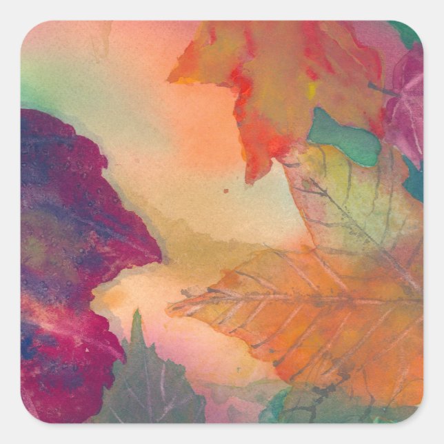 Pegatina Cuadrada Hojas de otoño a lo largo de la costa en NE Square (Anverso)