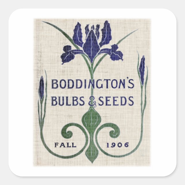 Pegatina Cuadrada Hojas De Semilla De Flor Iv (Anverso)