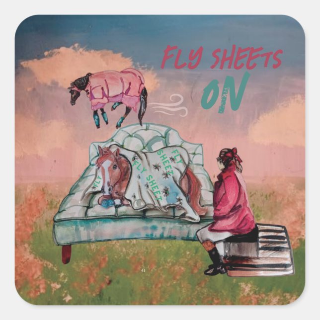 Pegatina Cuadrada hojas de vuelo en el cuadrado de historia de botas (Anverso)