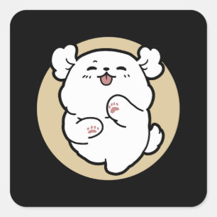 Pegatina Cuadrada Hola desde el lado de las barras