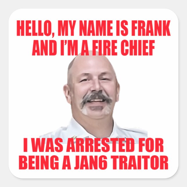 Pegatina Cuadrada Hola Mi Nombre Es Frank (Anverso)