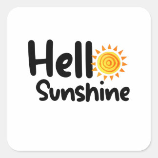 Pegatina Cuadrada Hola Sunshine
