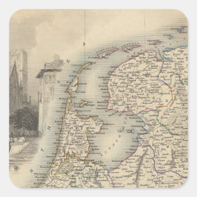 Pegatina Cuadrada Holanda (Anverso)