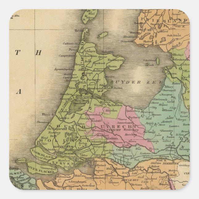Pegatina Cuadrada Holanda 3 (Anverso)