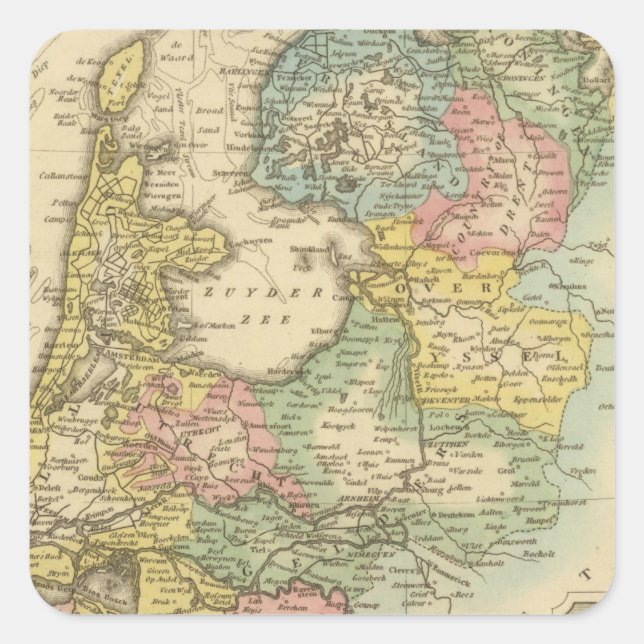 Pegatina Cuadrada Holanda 4 (Anverso)