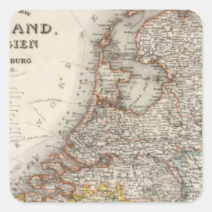 Pegatina Cuadrada Holanda, Bélgica, Luxemburgo
