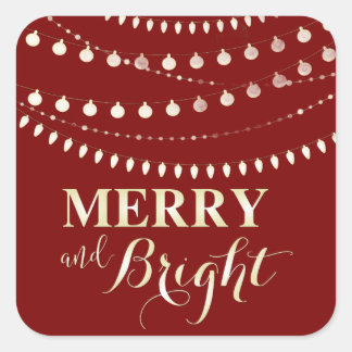 Pegatina Cuadrada Holiday Typography trendy Christmas