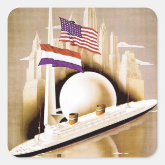 Pegatina Cuadrada Holland America Line New York
