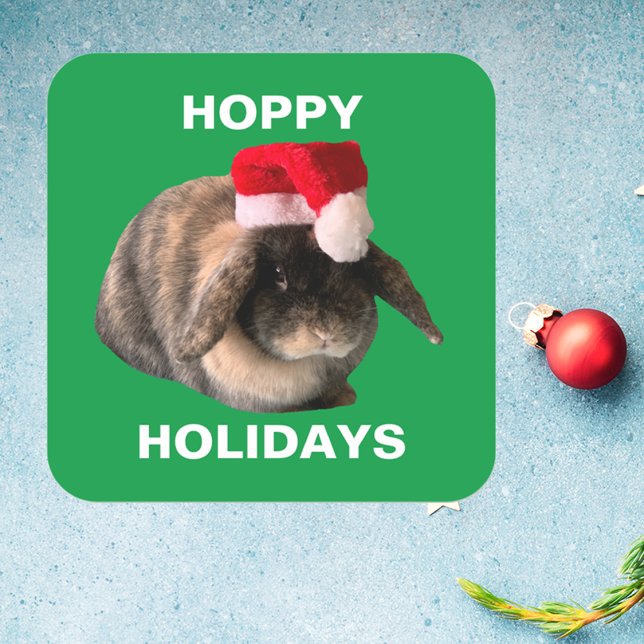 Pegatina Cuadrada Holland Lop Rabbit Christmas Sticker (Subido por el creador)