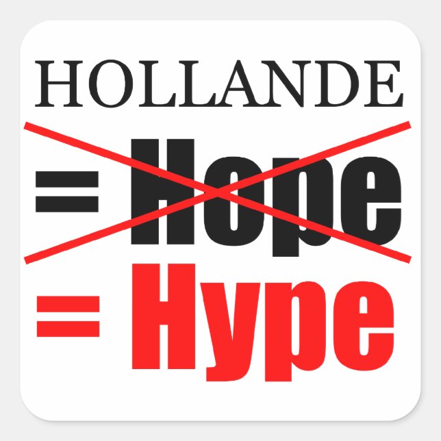 Pegatina Cuadrada Hollande No Esperanza = ¡¡¡¡¡¡¡¡¡¡¡¡¡¡¡¡¡¡¡¡¡¡¡¡¡¡ (Anverso)