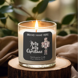 Pegatina Cuadrada Holly Jolly Christmas | Modern Candle Labels