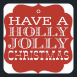 Pegatina Cuadrada Holly Jolly Christmas Stickers<br><div class="desc">Festividad Pegatinas de Holly Jolly para decorar los sobres y paquetes de tu tarjeta!</div>