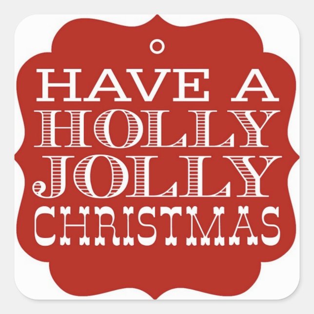 Pegatina Cuadrada Holly Jolly Christmas Stickers (Anverso)