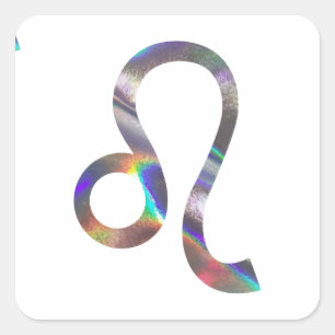 Pegatina Cuadrada holograma Leo