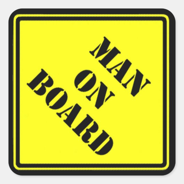 Pegatina Cuadrada Hombre a bordo (Anverso)